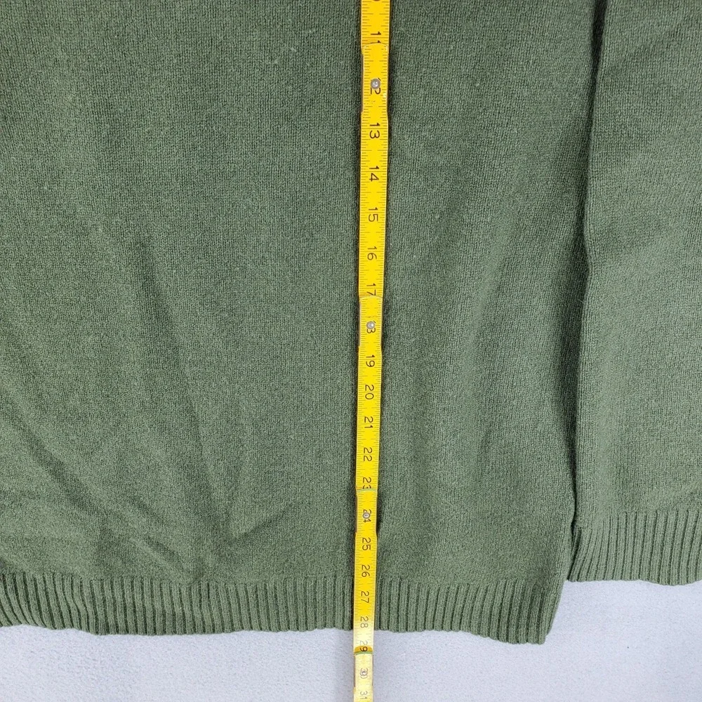 J Crew Vintage 90s Preppy Embroidered‎ Oarsman Logo Wool Sweater Size XL Green